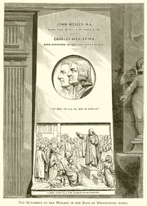 Monumentet til Wesleys i Nave of Westminster Abbey av English School