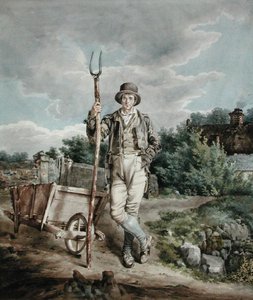 Muck Spreader, ca. 1830 (akvarell på papir) av English School