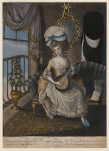 The Musical Charmer, 1780 (håndfarget mezzotint) av English School
