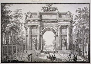 Narva-portene, St. Petersburg (litho) av English School