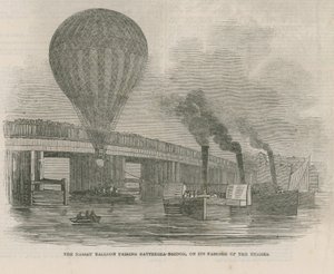 Nassau-ballongen passerer Battersea Bridge av English School