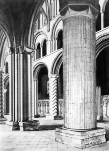 The Nave of Durham Cathedral, 1800-tallet av English School