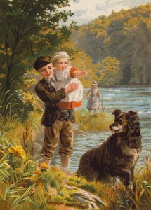 Den nærmeste veien (farge litho) av English School