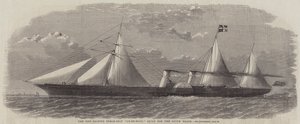 Det nye Clipper Steam-Ship "Ly-Ee-Moon," bygget for Opium Trade (gravering) av English School