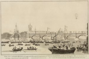 The New London Bridge, 1. august 1831 av English School