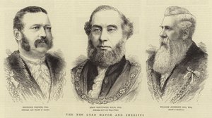 Den nye Lord Mayor and Sheriffs (gravering) av English School
