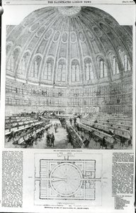 The New Reading-Room, British Museum, publisert i The Illustrated London News, 9. mai 1857 av English School