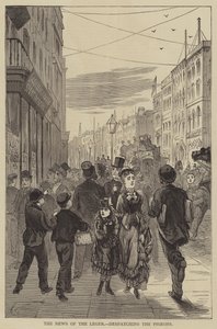 The News of the Leger, som sender duene (gravering) av English School