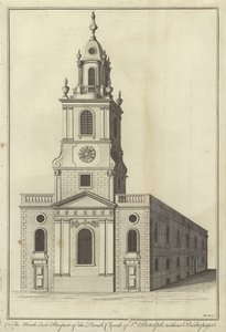 The North East Prospect of Parish Church of St Botolph without Bishopsgate, London
