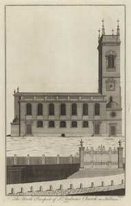 The North Prospect of St Andrews Church i Holborn