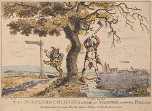 The Northern Colossus eller Earl of Toadstool, pub. 1786 (håndfarget gravering) av English School
