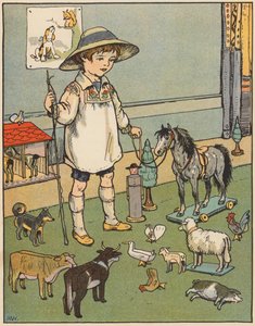 Barnehagedyrene (fargelitografi) av English School
