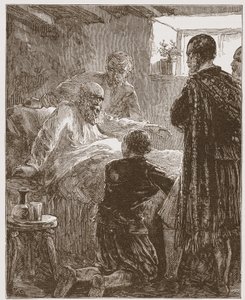 The Old Covenanters Last Sermon, illustrasjon fra The History of Protestantism av James Aitken Wylie (1808-1890), pub. 1878 av English School