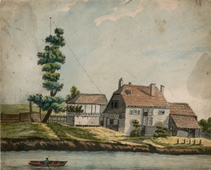 The Old Eel Pie House, Battersea (wc på papir) av English School