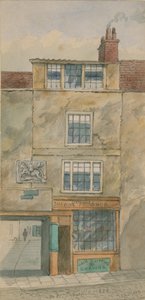 The Old George Inn, Snow Hill, London, i 1854 (wc på papir) av English School