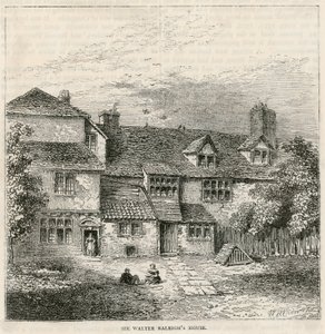 The Old Pied Bull (bak), Sir Walter Raleighs hus av English School