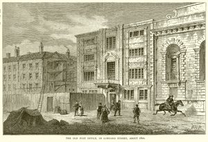 Det gamle postkontoret, i Lombard Street, rundt 1800 av English School
