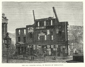 The Old Theatre Royal, i ferd med riving (gravering) av English School