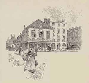 Det gamle rådhuset i Southwark (litografi) av English School
