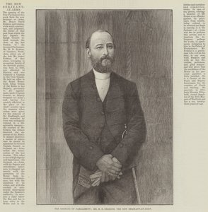 Åpningen av parlamentet, Mr H D Erskine, den nye serjeant-at-arms (gravering) av English School