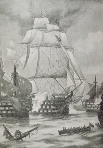 Åpningen av slaget ved Trafalgar av English School