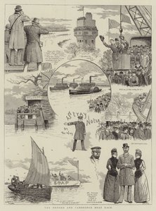Oxford og Cambridge Boat Race (gravering) av English School