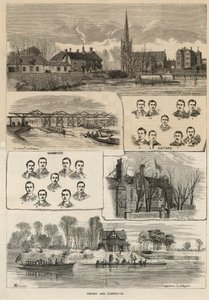 Das Oxford und Cambridge Bootsrennen von English School