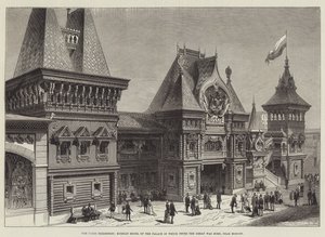 Paris-utstillingen, russisk modell av palasset der Peter den store ble født, nær Moskva (gravering) av English School