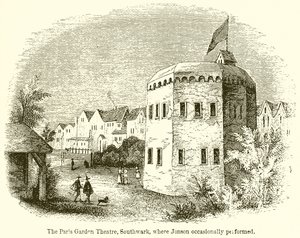 Paris Garden Theatre, Southwark, hvor Jonson av og til opptrådte av English School