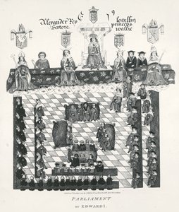 Parlamentet til Edward I (1239-1307) kopi fra Wriothesley-manuskriptet fra ca. 1523, pub. i 1794 av English School