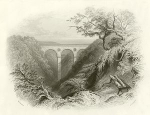 The Peaths Bridge and Ravine, Berwickshire av English School