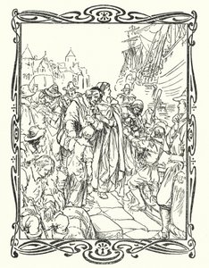 Pilgrimsfedrene (farge litho) av English School