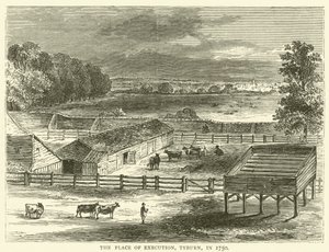 Henrettelsesstedet, Tyburn, i 1750 av English School