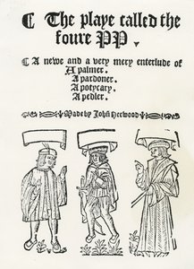 The Play kalte de fire PP, ca. 1530 (tresnitt) av English School