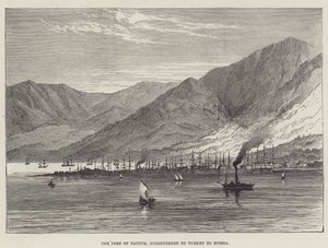 Havnen i Batoum, overgitt av Tyrkia til Russland (gravering) av English School