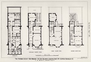 "The Portman Estate," New Mansion for Sir Baldwyn Leighton, Baronet, No 2, Upper Berkeley Street (gravering) av English School