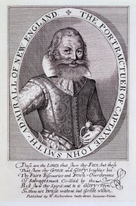 Portrettet av kaptein John Smith, admiral av New England av English School