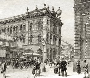 Postkontoret, George Street, Sydney, ca. 1880, fra 'Australian Pictures' av Howard Willoughby, utgitt av Religious Tract Society, London, 1886 av English School
