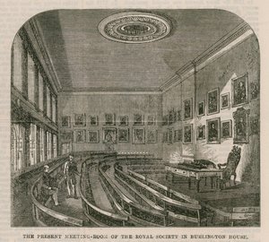 Det nåværende møterommet til Royal Society i Burlington House av English School