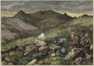 Prinsen av Wales på en hjortetur i Forest of Mar av English School