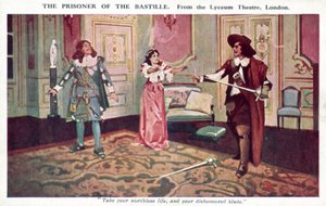 The Prisoner of the Bastille, fra Lyceum Theatre, London (farge litho) av English School