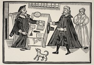 The Proctor and Parator, tittelside til en traktat om overgrepene og overdrivelsene til de åndelige domstolene, 1641 av English School