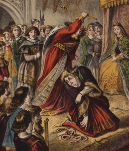 The Queen of Hearts, She Made Some Tartars (farge litho) av English School