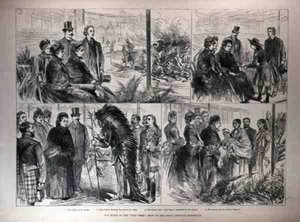 Dronningen på Wild West Show of the Great American Exhibition, fra The Illustrated London News, 21. mai 1887 av English School