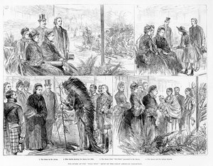 Dronningen på Wild West-showet til Great American Exhibition, 1887 av English School