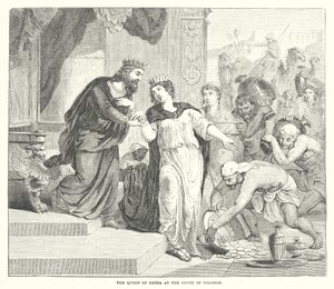 Dronningen av Saba ved Salomos hoff (gravering) av English School