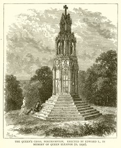 Queens Cross, Northampton. Oppført av Edward I, til minne om dronning Eleanor (D. 1290) av English School