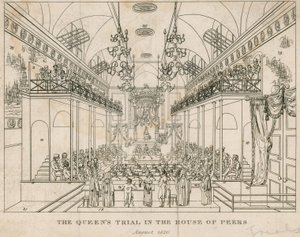 Queens-rettssaken i House of Peers, august 1820 av English School