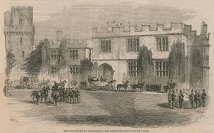 The Queens besøk til Birmingham - avgangen fra Warwick Castle av English School