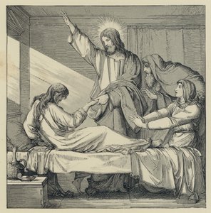 The Raising of Jairus' Daughter (gravering) av English School